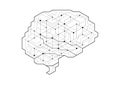 Dot circuit board brain simple design. Artificial intelligence concept