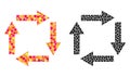 Dot Circulation Arrows Mosaic Icons