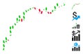 Dot Collage Candlestick Chart Growth Slowdown