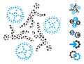 Dot Collage Running Persons for Gears Royalty Free Stock Photo