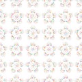 Dot colorful flower symmetry seamless pattern Royalty Free Stock Photo