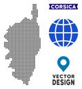 Pixelated Corsica France Island Map