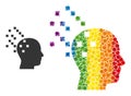 Dot Digital Brain Compilation Composition Icon of LGBT-Colored Spheric Dots