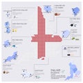 Dot And Flag Map Of England Infographic Design