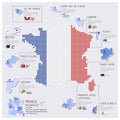 Dot And Flag Map Of France Infographic Design
