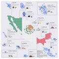 Dot And Flag Map Of Mexico Infographic Design