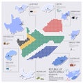 Dot And Flag Map Of South Africa Infographic Design
