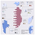 Dot And Flag Map Of State of Qatar Infographic