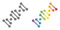 Dot Genome Code Composition Icon of Bright Round Dots