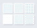 Dot Grid Seamless Wireframe Textured Vector Pattern Template Set