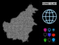 Dot Halftone Borneo Island Map