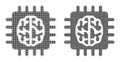 Dot Halftone Brain Chip Icon