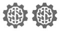 Dot Halftone Brain Gear Icon