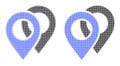 Dot Halftone Map Markers Icon