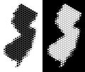 Dot Halftone New Jersey State Map Royalty Free Stock Photo