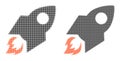 Dot Halftone Rocket Flight Icon Royalty Free Stock Photo