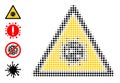 Dot Halftone Virus Danger Icon and Bonus Icons