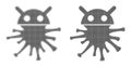 Dotted Halftone Virus Robot Icon
