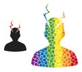 Dot Head Migrain Sick Mosaic Icon of LGBT-Colored Spheres Royalty Free Stock Photo