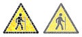 Spheric Dot Hiking Man Danger Icon Mosaic