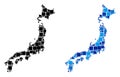 Dot Japan Map with Blue Variant