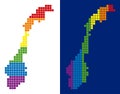 Spectrum Pixel Dotted Norway Map