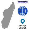Dotted Madagascar Island Map