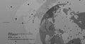 Dot-matrix globe rotating in gray backdrop, with Royalty Free Stock Photo