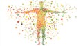 Dot Matrix Vitruvian Man. Generative AI
