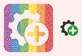 Dot Mosaic Add Settings Gear Hole Icon for LGBT