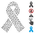 Dotted Mosaic Mourning Ribbon