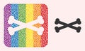 Dotted Mosaic Bones Stencil Pictogram for LGBT