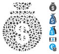 Dot Mosaic Cash Harvest Sack Royalty Free Stock Photo