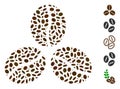 Dot Mosaic Coffee Beans Royalty Free Stock Photo