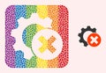 Dot Mosaic Delete Settings Gear Stencil Pictogram for LGBT