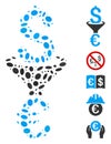 Dot Mosaic Dollar Euro Conversion Filter Royalty Free Stock Photo