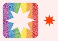 Dot Mosaic Eight Pointed Star Subtracted Pictogram for LGBT
