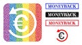 Distress Moneyback Seal and Dot Mosaic Euro Refund Stencil Icon for LGBT