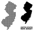 Dot Mosaic Map of New Jersey State Royalty Free Stock Photo
