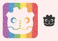 Dotted Mosaic Robot Head Hole Icon for LGBT