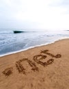 Dot net on the sand Royalty Free Stock Photo