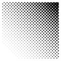 Dot pattern diagonal fading. Halftone effect noise
