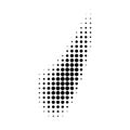 Dot pattern. Halftone dots curved gradient pattern. Curve dotted spot using half tone circle dot texture. Vector