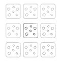 Dot pattern set. Square shape texture. Vector abstract element. Minimal figure design. Royalty Free Stock Photo