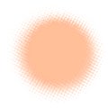 Dot peach fuzz color halftone round circle gradient. Sun texture background, stipple dot pattern