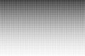 Dot perforation texture. Dots halftone seamless pattern. Fade shade gradient. Noise gradation border. Black patern isolated on whi
