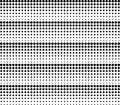 Dot perforation texture. Dots halftone seamless pattern. Fade shade gradient. Noise gradation border.