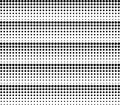 Dot perforation texture. Dots halftone seamless pattern. Fade shade gradient. Noise gradation border.