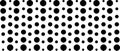 Dot perforation texture. Dots halftone seamless pattern. Fade shade gradient. Noise gradation border.