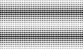 Dot perforation texture. Dots halftone seamless pattern. Fade shade gradient. Noise gradation border.